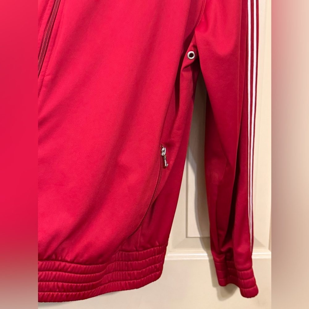 Tommy Hilfiger Vintage Red Lightweight Track Jacket with Navy Trim - Picture 3 of 8